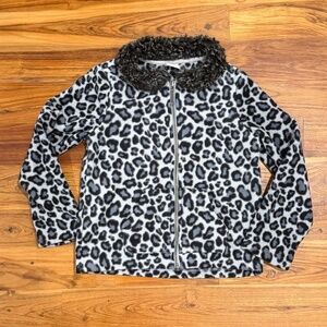 Kids Gymboree Leopard Print Fleece with Faux Fur Trim Size Small (5/6)